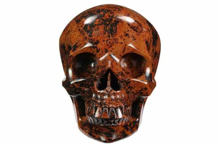 Realistic, Polished Mahogany Obsidian Skull #127564